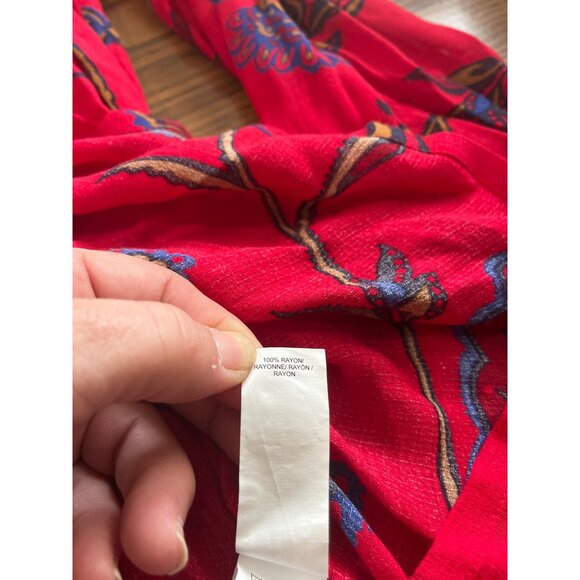 Lucky Brand red blue three quarter sleeved top size XL - Picture 6 of 9